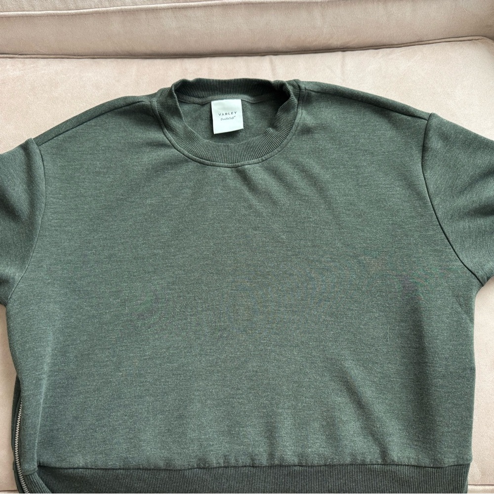 Varley Lowry Sweat doublesoft sweatshirt olive marl green like new large - Picture 6 of 14